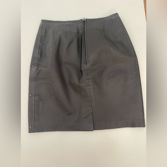 *100% Leather Vintage 80s David Benjamin Skirt - Picture 7 of 13
